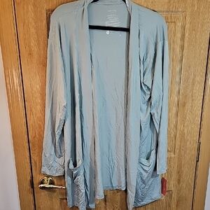 Elegant Open Front Cardigan in Soft Blue